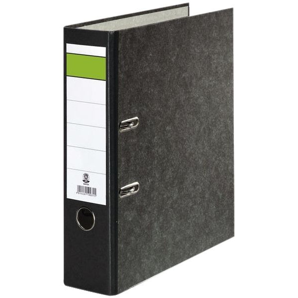 4014481108014 - Ordner S80 Grüner Balken 80022544 A4 80mm breit Karton Wolkenmarmor schwarz 4014481108014 Alpedia