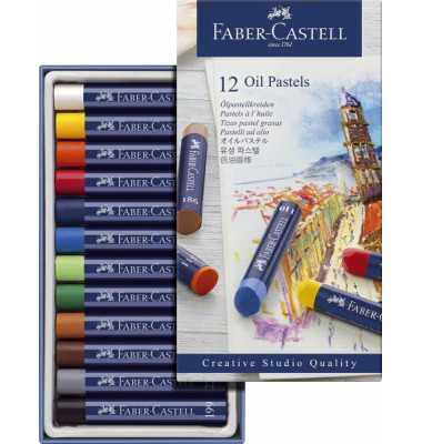 &Ouml;lkreide Pastell, 127012, farbig sortiert, rund, 10x70mm (&Oslash;xL)