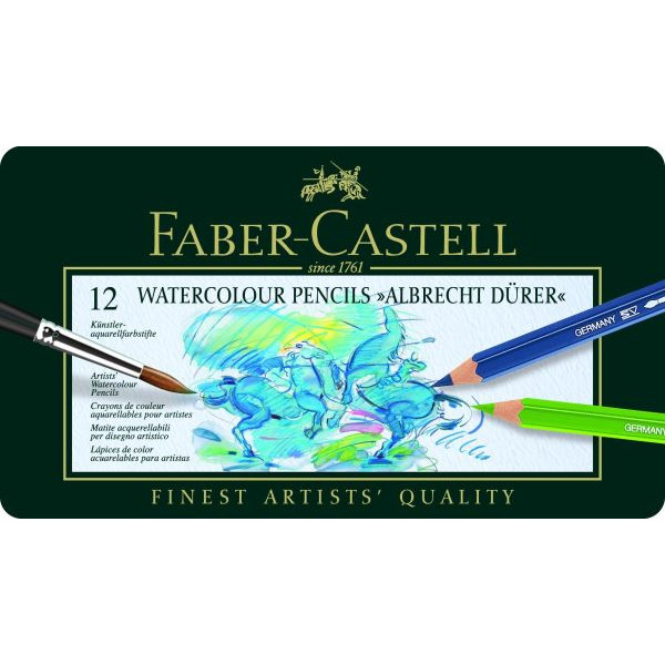 Faber-Castell Aquarellstifte-Set Albrecht Dürer, 117512, farbig sortiert, sechskant, Etui  Metall 4005401175124 Faber-Castell 12 Stück