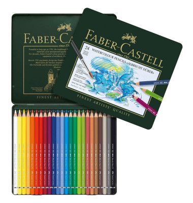 Aquarellstifte-Set Albrecht D&uuml;rer, 117524, farbig sortiert, sechskant, Etui  Metall