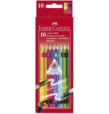 Buntstifte-Set Radierbare Farbstifte, 116613, farbig sortiert, dreikant, ergonomisch, Packung