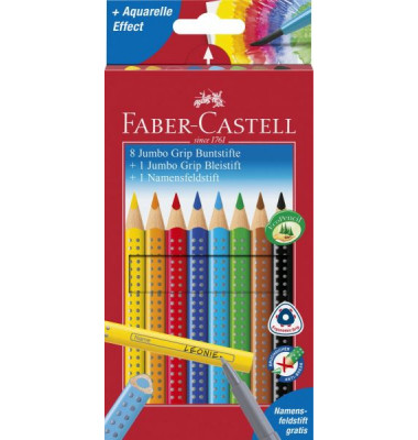 Buntstifte Jumbo Grip 8-farbig sortiert 10 x 175mm mit Bleistift