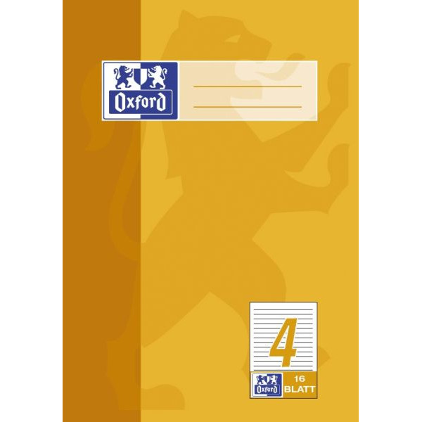 4006144920682 - Schulheft 100050367 Lineatur 4   liniert   keine A5 90g dunkelgelb 16 Blatt   32 Seiten 4006144920682 Oxford