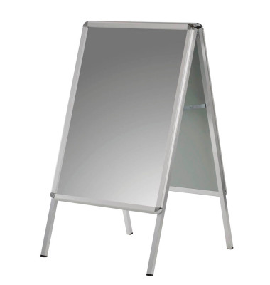 Kundenstopper Standard BSA2, A2, Din A2, Klemmprofiltechnik, wetterfest, silber