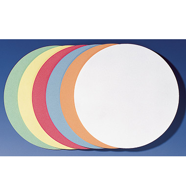 Moderationskarten UMZS2099, Ø 19,5cm, Kreis, 130g, farbig sortiert 