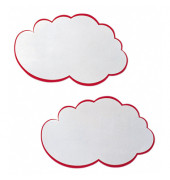 Moderationskarte Wolken mit rotem Rand weiß 23x14cm 20Stück
