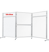 Whiteboardtafel für Stellwand ECO, doppelseitig, EL-UTS30, 120x30cm, lackiert, Aluminiumrahmen