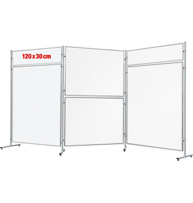 Whiteboardtafel für Stellwand ECO, doppelseitig, EL-UTS30, 120x30cm, lackiert, Aluminiumrahmen