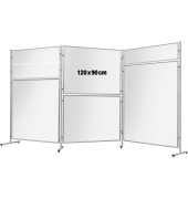 Whiteboardtafel für Stellwand ECO, doppelseitig, EL-UTS90, 120x90cm, lackiert, Aluminiumrahmen