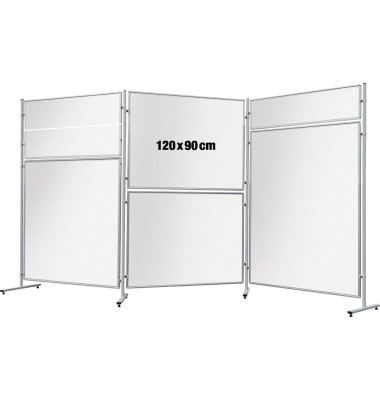 Whiteboardtafel für Stellwand ECO, doppelseitig, EL-UTS90, 120x90cm, lackiert, Aluminiumrahmen