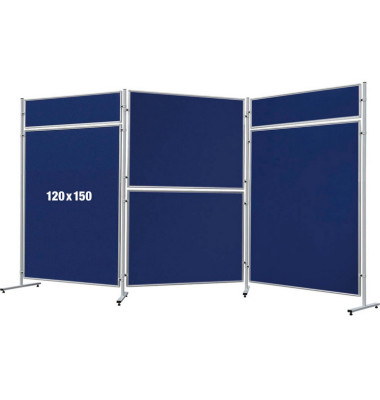 Moderationstafel für Stellwand Eco EL-UTF1503, 120x150cm, Filz + Filz (beidseitig), pinnbar, blau + blau Moderationstafel für Stellwand Eco EL-UTF1503, 120x150cm, Filz + Filz (beidseitig), pinnbar, blau + blau