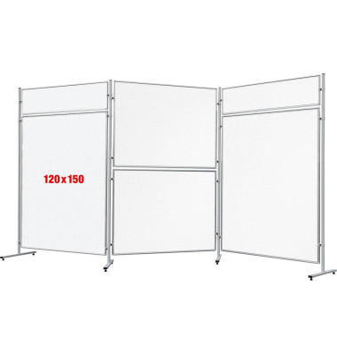 Whiteboardtafel für Stellwand ECO, doppelseitig, EL-UTS150, 150x120cm, lackiert, Aluminiumrahmen
