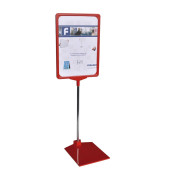 Infost&auml;nder PSMA401, A4, 32-62cm h&ouml;henverstellbar, Einschubrahmen , beidseitig, rot