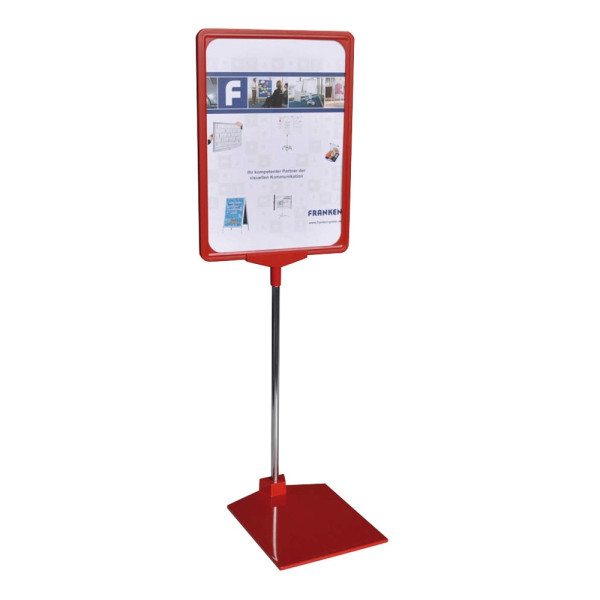 4016946195539 - Infoständer PSMA401 A4 32-62cm höhenverstellbar Einschubrahmen  beidseitig rot 4016946195539 Franken