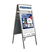 Kundenstopper Standard Plus BS1305, A1, Din1, mit Topschild63,6 x 25,4 cm, wetterfest, silber