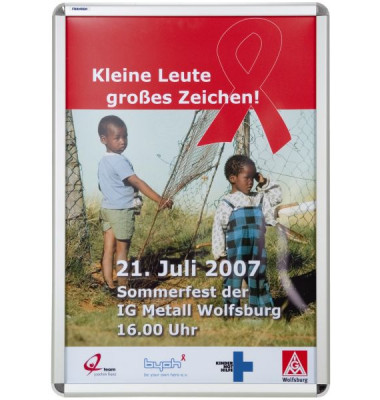 Plakat-Klapprahmen BS080 silber A1 mit Antireflexfolie