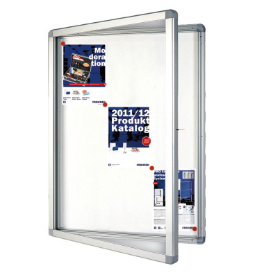 Schaukasten ECO 9 x A4 Metallrückwand weiß, silber magnetisch Schaukasten ECO 9 x A4 Metallrückwand weiß, silber magnetisch