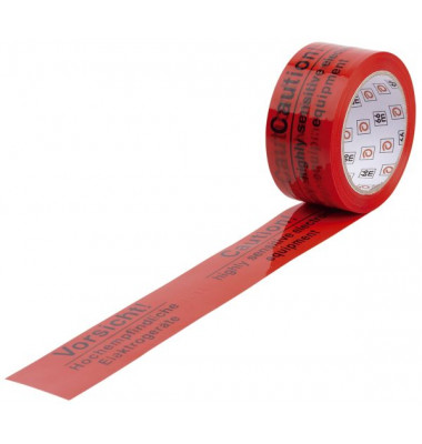 Signalpackband WIHE-lux 400.080, Vorsicht Elektroger&auml;te, 50mm x 66m, 60my, orange/schwarz