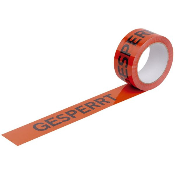 4066300400847 - Signalpackband WIHE-lux 400084 Gesperrt 50mm x 66m 60my orange schwarz 4066300400847 66 Meter