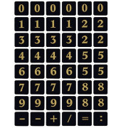 Zahlenetikett 13x13 sw/gold 0-9