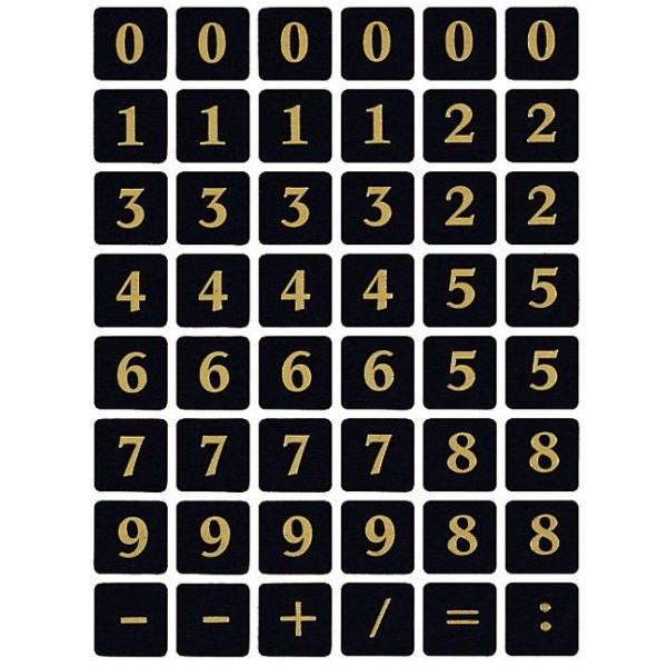 10 x HERMA Zahlen 13x13mm 0-9 selbstklebend Folie gold geprägt auf sch