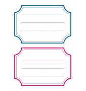 Schuletiketten rot blauer Rand