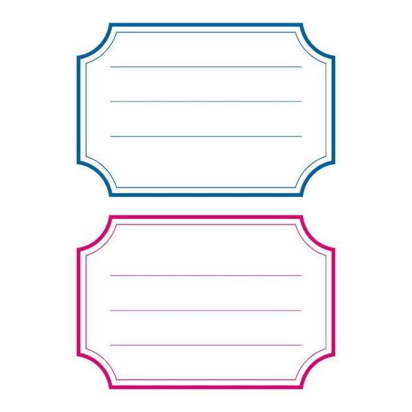 4008705057813 - 10 x HERMA Buchetiketten 82x55mm blauer roter Rand liniert VE=6 Blatt