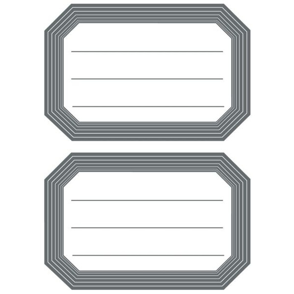4008705057196 - 10 x HERMA Buchetiketten 82x55mm grauer Rand liniert VE=6 Blatt