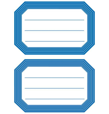 Schuletiketten blauer Rand