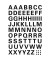 Buchstabenetikett Folie sw A-Z 10mm