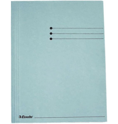 Jurismappe 1033302, A4 blau Karton 275g, mit 3 Einschlagklappen
