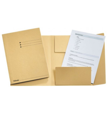 Jurismappe 1033304, A4 chamois Karton 275g, mit 3 Einschlagklappen