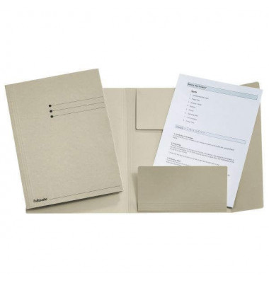 Jurismappe Esselte Standard - Serie 1033307, A4 grau Karton 275g, mit 3 Einschlagklappen
