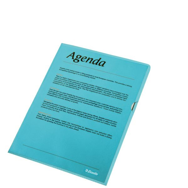 4001536548376 - Sichthüllen Standard Plus 54837 A4 blau transluzent genarbt oben & rechts offen 0115µm 4001536548376 100 Stück