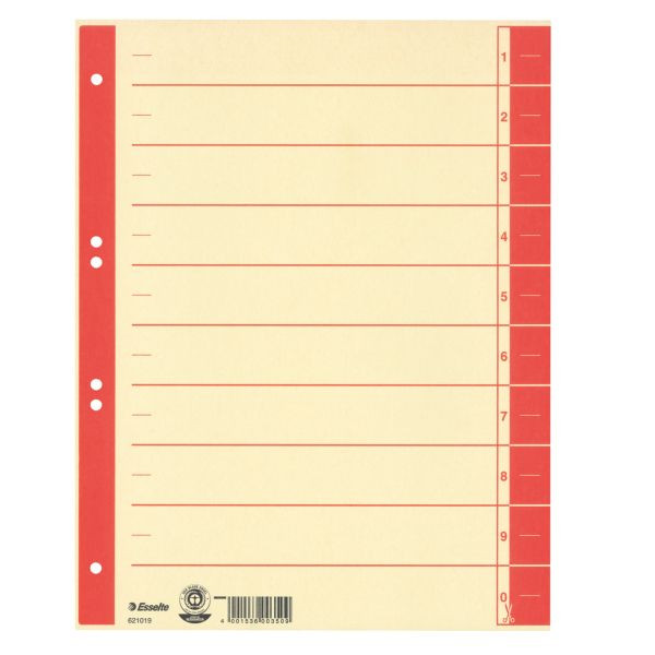 4001536003776 - Trennblätter 621019 A4 chamois rot 230g Recyclingkarton 4001536003776 100 Stück 4001536003776 - Trennblätter 621019 A4 chamois rot 230g Recyclingkarton 4001536003776 100 Stück