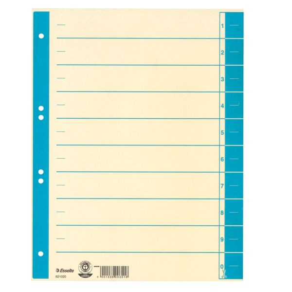 4001536003783 - Trennblätter 621020 A4 chamois hellblau 230g Recyclingkarton 4001536003783 100 Stück