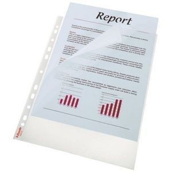 4001536552137 - Prospekthüllen Standard Plus 55213 Standard A4 transparent genarbt oben & links offen 009mm 4001536552137 100 Stück