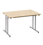 Klapptisch ohne TPMU148EA, 74cm (H), 140x80cm (BxT), rechteckig, ahorn / silber