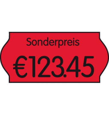 Preisetiketten 9420549, 26x12mm, leuchtrot permanent, 27.000 Etiketten