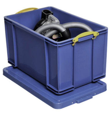 Aufbewahrungsbox 84BCB, 84 Liter mit Deckel, für A4 Ordner, außen 710x440x380mm, Kunststoff blau