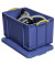 Aufbewahrungsbox 84BCB, 84 Liter mit Deckel, für A4 Ordner, außen 710x440x380mm, Kunststoff blau