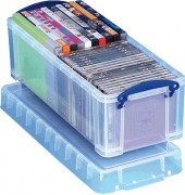 Aufbewahrungsbox 32225, 6,5 Liter mit Deckel, für CDs/DVDs, außen 430x180x160mm, Kunststoff transparent