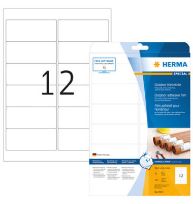 Folienetiketten Special 9533, wei&szlig;, 99,1x42,3mm (BxH), rechteckig