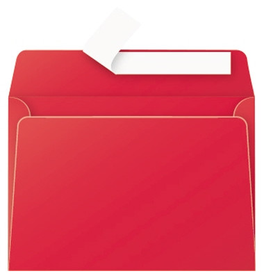 Designbriefumschlag Pollen 5586C, C6, haftklebend, 120g, rot