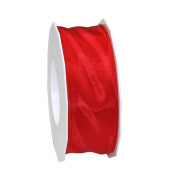 Geschenkband Seidenband Lyon 4644025-609 mit Drahtkante 40mm x 25m glänzend rot