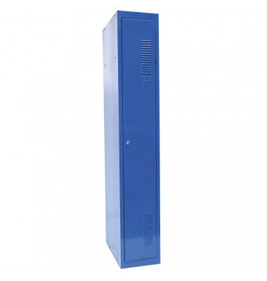Spind 50302, Metall, 1 Abteil mit 1 Fach, abschließbar (Schloss separat erhältlich), 30x180cm (BxH), blau Spind 50302, Metall, 1 Abteil mit 1 Fach, abschließbar (Schloss separat erhältlich), 30x180cm (BxH), blau