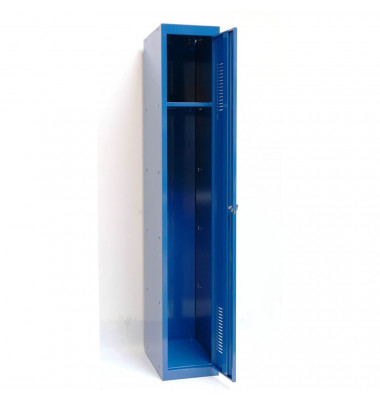 Spind 51302, Metall, 1 Abteil mit 1 Fach, abschließbar, 30x180cm (BxH), blau Spind 51302, Metall, 1 Abteil mit 1 Fach, abschließbar, 30x180cm (BxH), blau