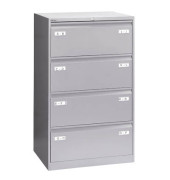 H&auml;ngeregistraturschrank BLYCDF4355 Light, silber, 4 Schubladen, 2-bahnig
