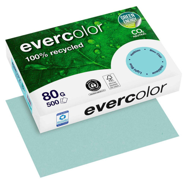 3288580400060 - Recyclingpapier evercolor 40006C hellblau pastell A4 80g 500 Blatt 3288580400060 500 Stück