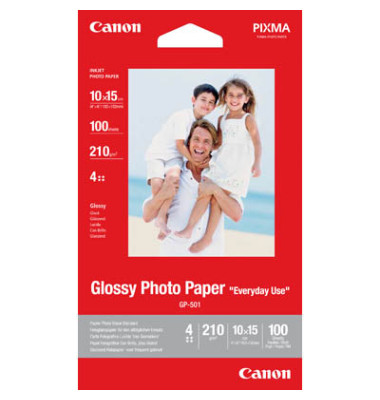 Fotopapier GP-501 Glossy Everyday Use 0775B003, 10x15cm, für Inkjet, 200g weiß hochglänzend einseitig bedruckbar